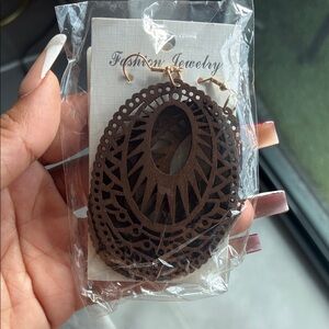 Brown Wooden Earrings